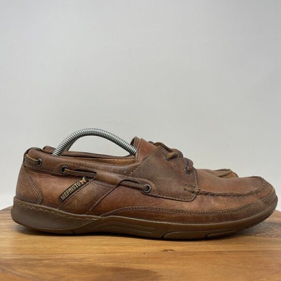 Mephisto Boat Shoes Men\'s 11 Spinnaker Tan Brown Leather Cool-Air Moccasins main image 10